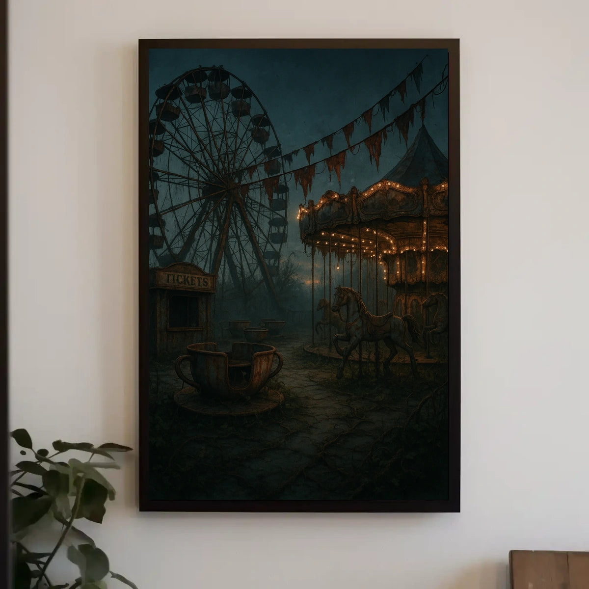Eerie Abandoned Carnival Gothic Poster