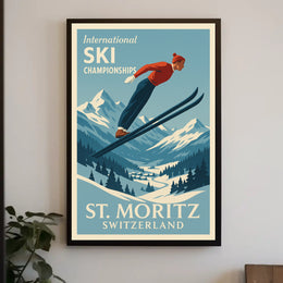 International Ski Championships at St. Moritz Poster