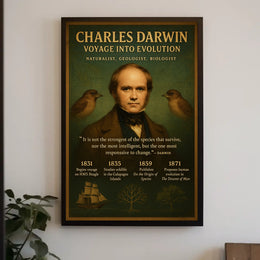 Charles Darwin Voyage Into Evolution Poster