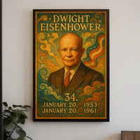 Dwight Eisenhower Patriotic Leadership Retro Vintage Poster