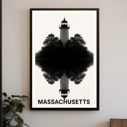 Massachusetts Lighthouse Reflection Poster