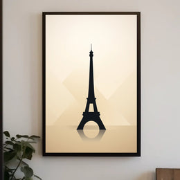 Eiffel Tower Silhouette Minimalist Paris Travel Art Poster