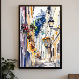 Austria Salzburg Old Town with Fortress Poster