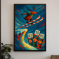 Reindeer Ski Jump Spectacle Poster