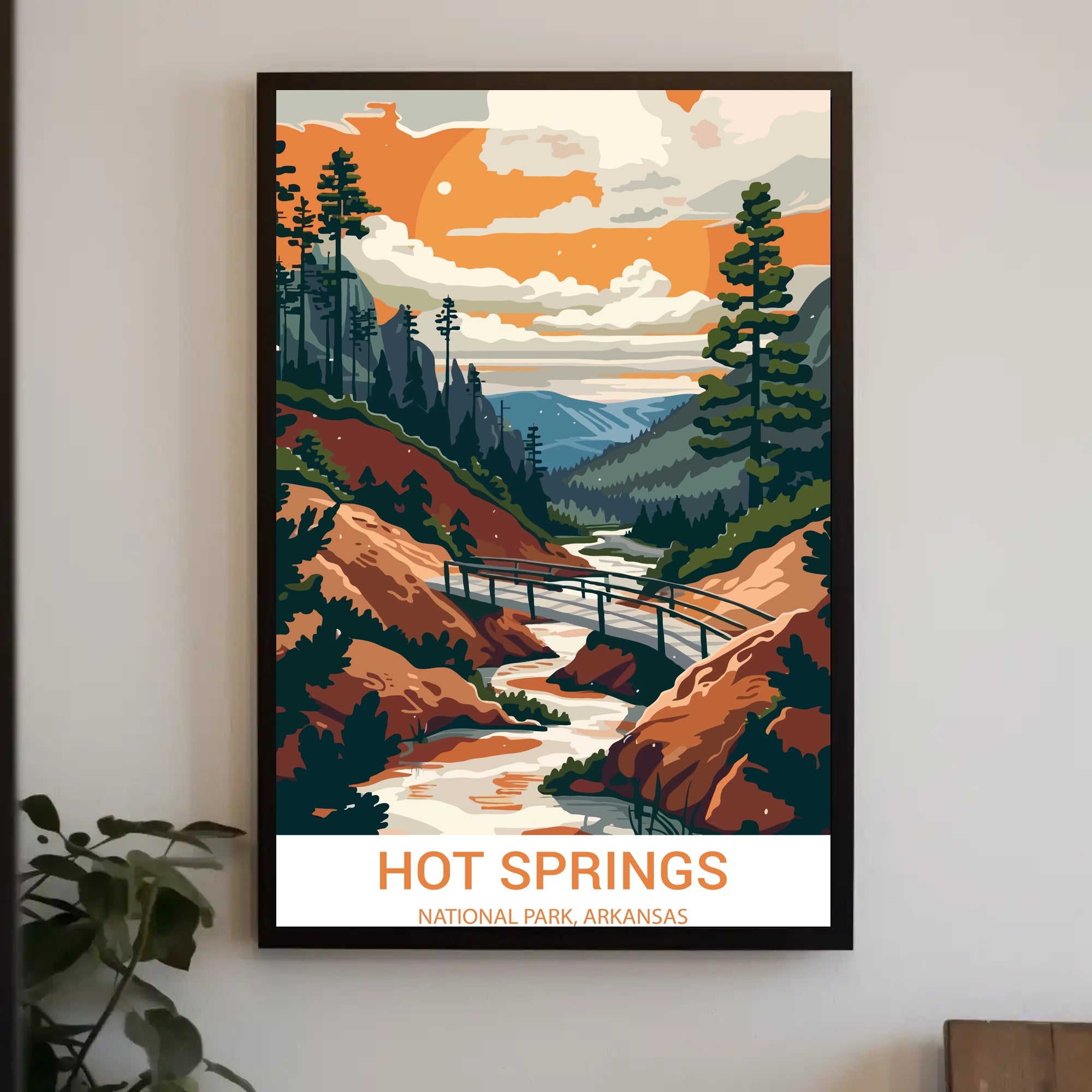 Hot Springs National Park Vintage Travel Poster