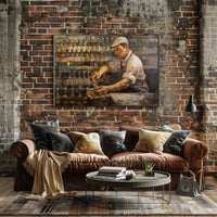 Vintage Bartender Craftsmanship Impressionistic Art Poster