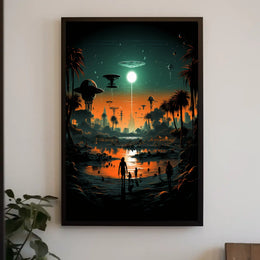 Futuristic Oasis Poster