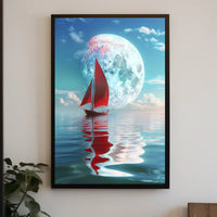 Sailing Under the Moon Poster
