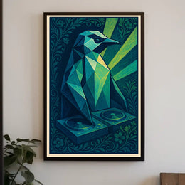 Geometric Bird Dj Poster