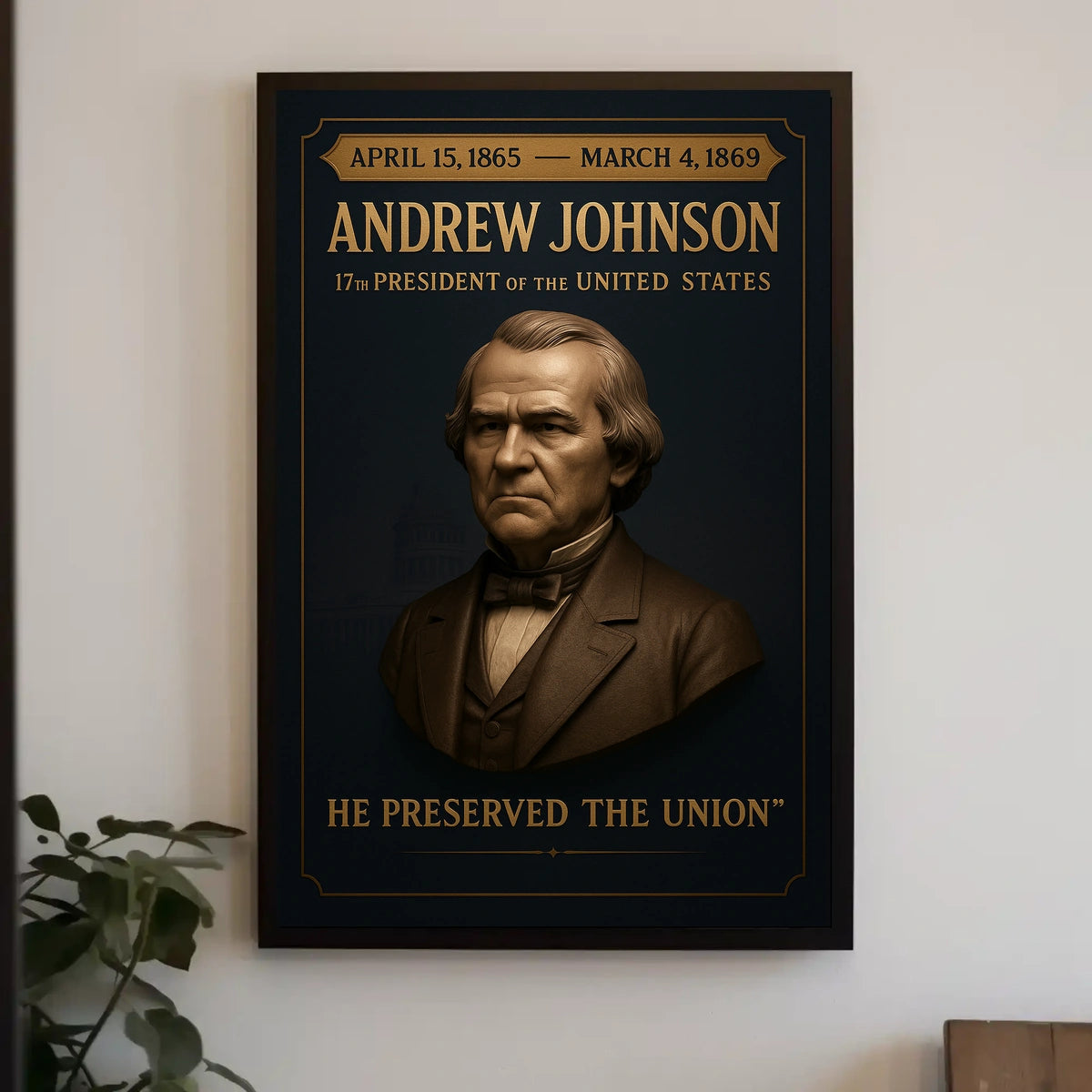 Andrew Johnson Dignified Historical Presidential Poster