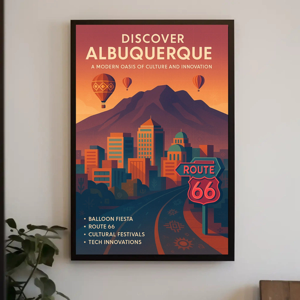 Albuquerque Cultural Hub Culture Innovation Hot Air Balloons Poster