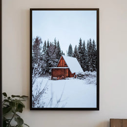 Winter Cabin Retreat Poster