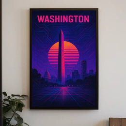 Washington Monument Futuristic Wanderlust Decor Poster