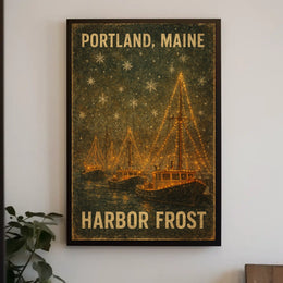 Portland, Maine Harbor Frost Poster