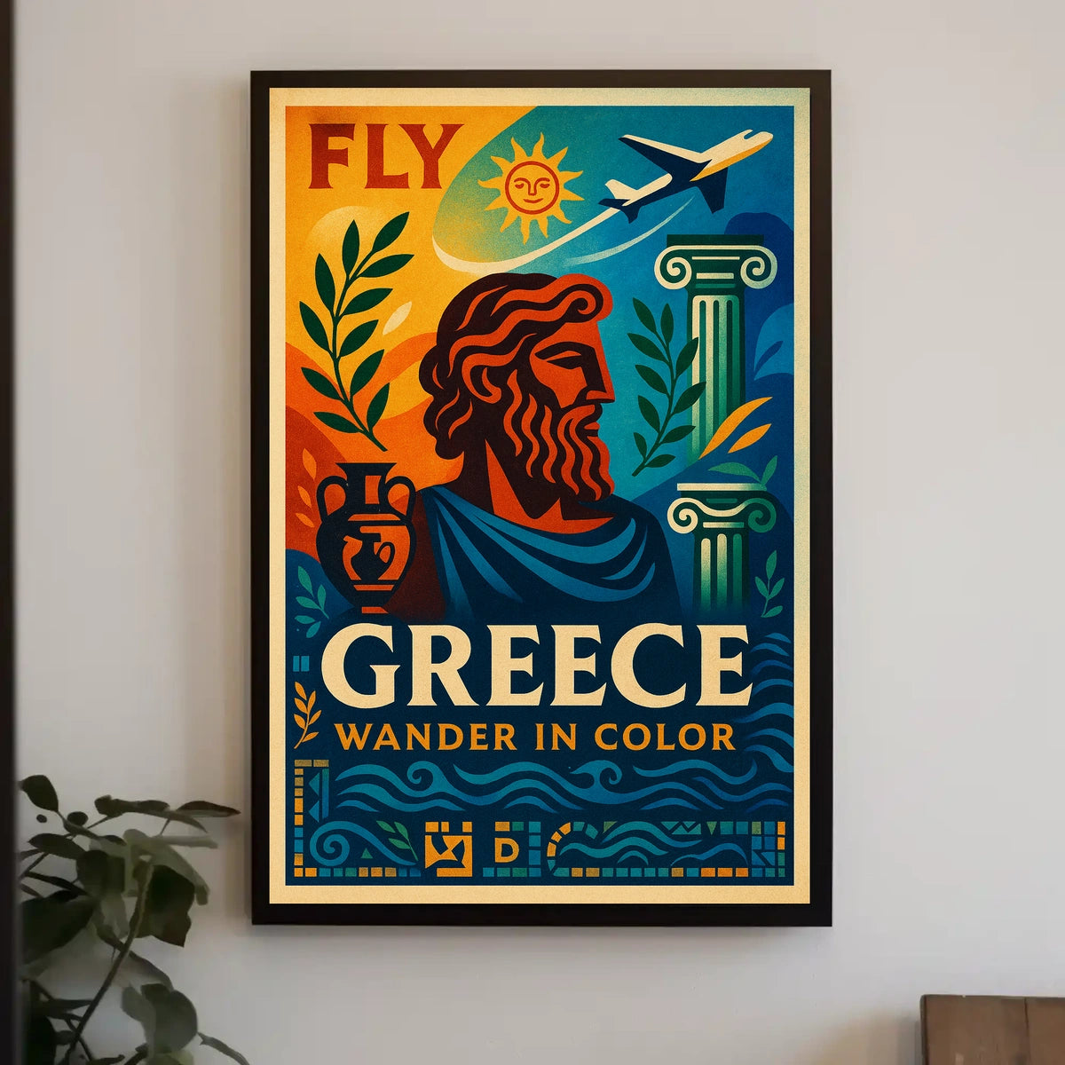 Fly To Greece Wander In Color Poster