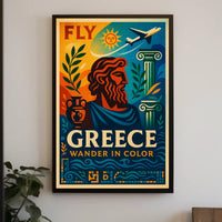 Fly To Greece Wander In Color Poster