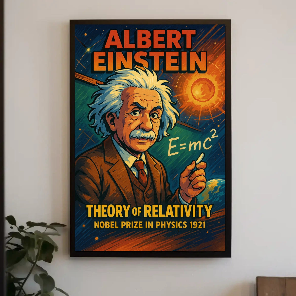 Einstein Relativity Vintage Science Office Poster