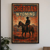 Sheridan Wyoming Cowboy Ride Vintage Travel Poster
