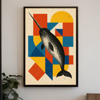 Geometric Narwhal Art Poster