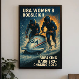 USA Womens Bobsleigh Breaking Barriers Poster
