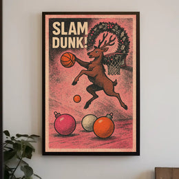 Slam Dunk Reindeer Poster