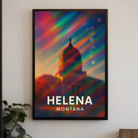 Helena Montana Skyline Vibrant Tribute Art Poster