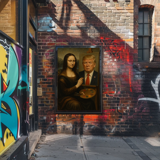 Mona Lisa Paints Trump Historical Parody Poster