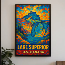 Lake Superior U.S.-Canada Poster
