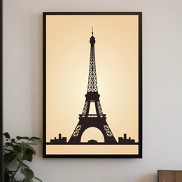 Eiffel Tower Silhouette Minimalist Travel Poster