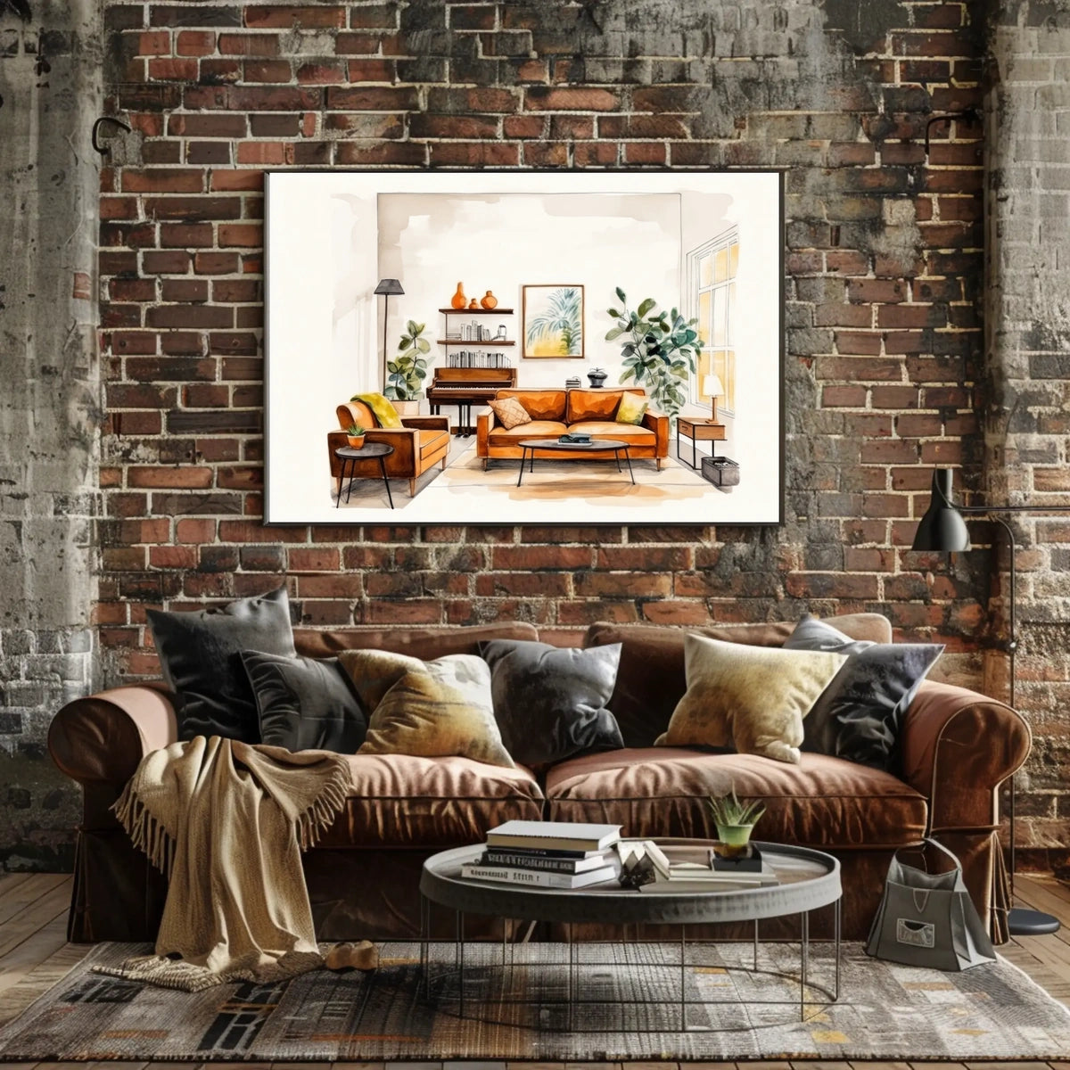 Cozy Living Room Illustration Poster