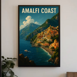 Amalfi Coast Poster Wall Art 18x24 Coastal Decor Print