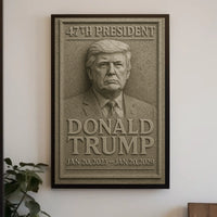 Trump Legacy Stone Relief Monument Patriotic Poster
