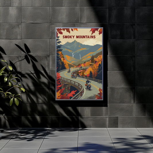Vintage Travel Poster - Smoky Mountains Autumn