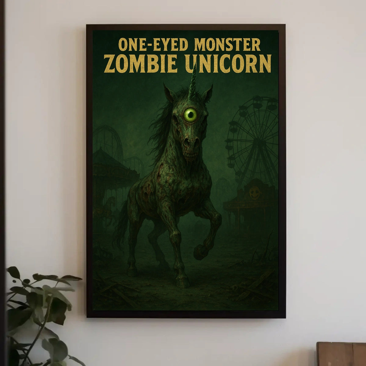 One-Eyed Monster Zombie Unicorn Poster