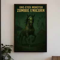 One-Eyed Monster Zombie Unicorn Poster