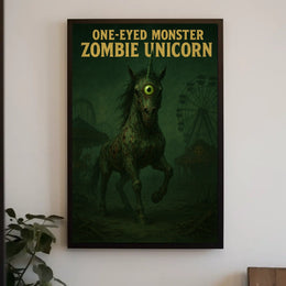 One-Eyed Monster Zombie Unicorn Poster