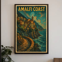 Amalfi Coast Scenic Poster Wall Art For Coastal Decor
