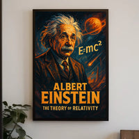Albert Einstein Relativity Scientific Vintage Scenic Wall Art Educational Decor Wanderlust Poster