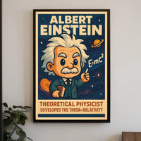 Einstein Portrait Vintage Science Inspiring Poster