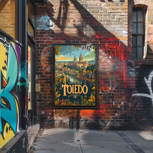 Toledo Autumn View Medieval City Travel Poster
