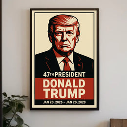 Trump Visionary Red Black Patriotic Minimalist Poster