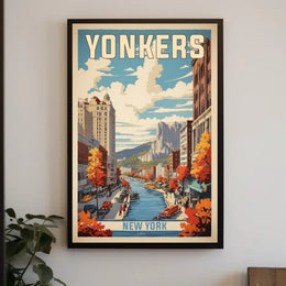Yonkers Autumn Cityscape Art in Urban or Cityscape Poster