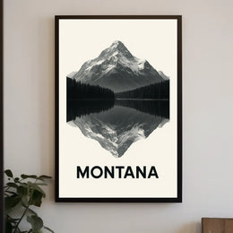 Montana Mountain Reflection Poster