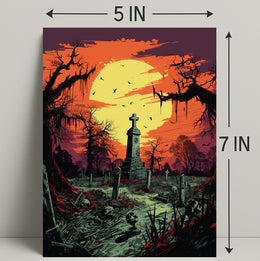 Eerie Graveyard At Dusk Poster
