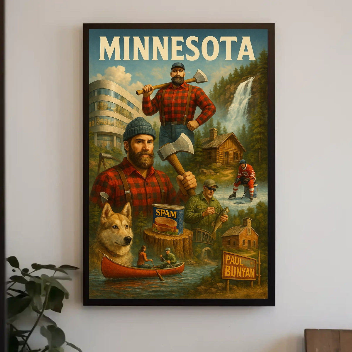Paul Bunyan Minnesota Icon Poster