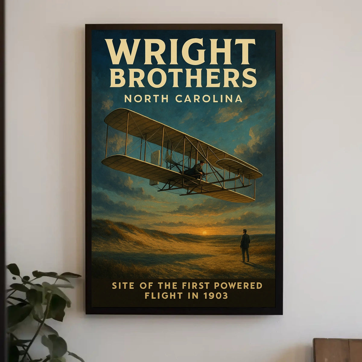 Wright Brothers First Powered Flight Poster