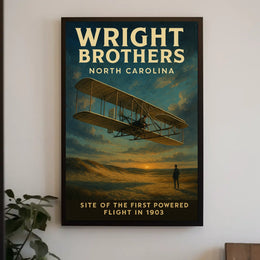 Wright Brothers First Powered Flight Poster