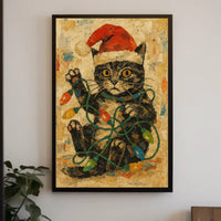 Festive Feline Chaos Poster