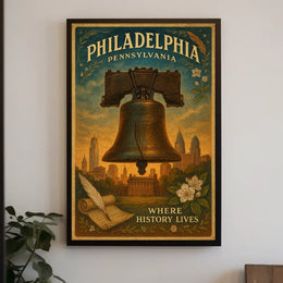 Liberty Bell Vintage Philadelphia Poster Art Print