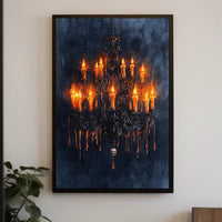 Gothic Chandelier Of Flames Poster